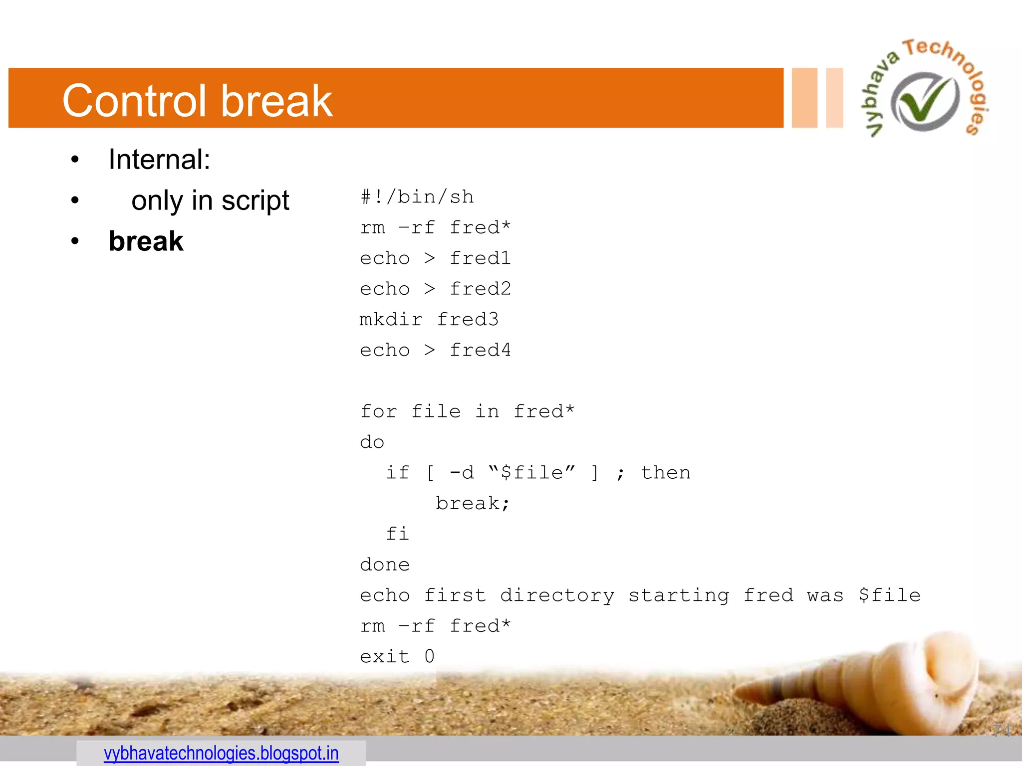 Unix shell scripting