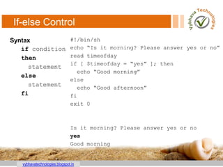 Unix Shell Scripting