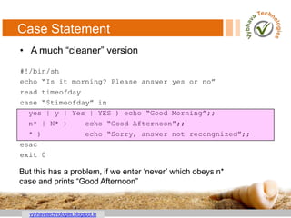 Unix Shell Scripting