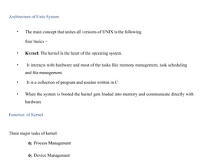 Comprehensive Introduction to UNIX Operating System Architecture and ...
