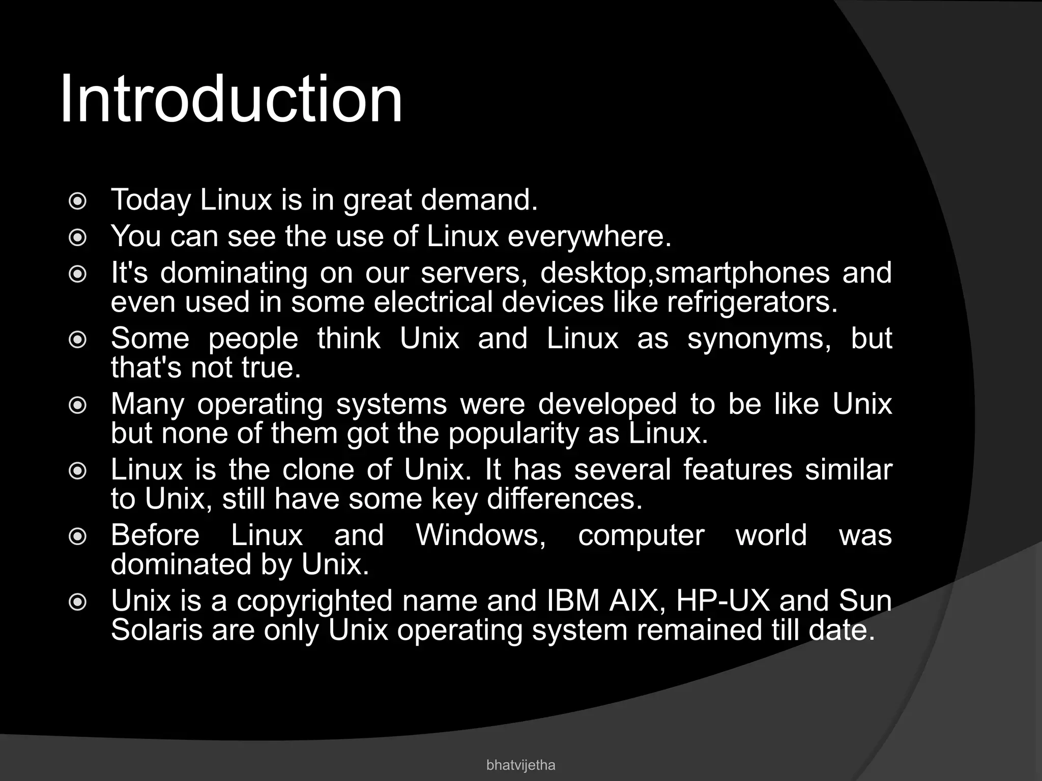 Unix vs linux | PPTX