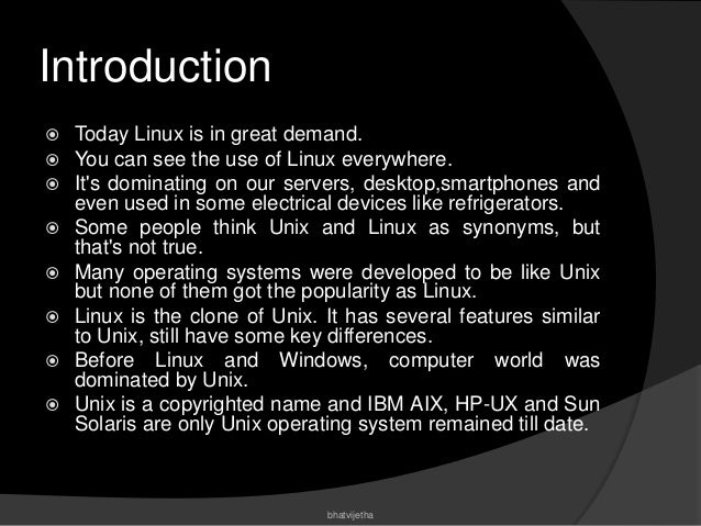 Unix vs linux