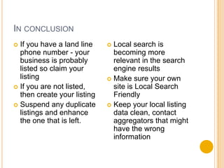 Complete your Listing