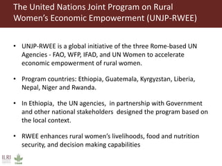 Understanding rural women's empowerment: A qualitative case study of the UNJP-RWEE project, Ethiopia