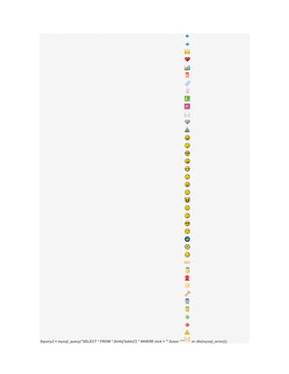 $query2 = mysql_query("SELECT * FROM ".$info['table2']." WHERE nick = '".$user."'"   or die(mysql_error());
 