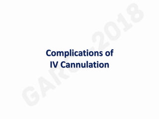 Complications of
IV Cannulation
 