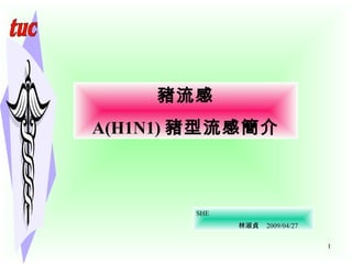 豬流感 A(H1N1) 豬型流感簡介 SHE 林淑貞  2009/04/27 