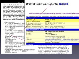 2. Science papers contain facts
-   With FEBS Letters Editorial Ofﬁce in Heidelberg/
    MINT Database in Rome

-   Structured Digital Abstract [Gerstein et. al]: ‘machine-readable
    XML summary of pertinent facts’

-   For FEBS: provide proteins, methods, protein-protein interactions,
    as given in MINT:

-   2008: authors provide, editors check

-   2009: Word Plug-in tool suggests, authors (and editors) check
 