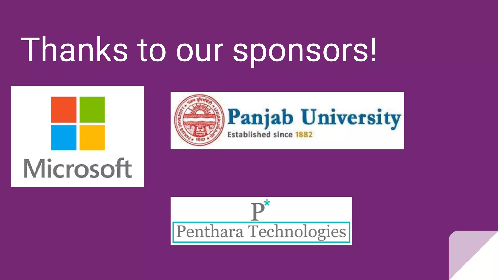 Thanks to our sponsors!