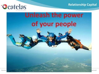 Relationship Capital


                           Unleash the power
                            of your people




Human Resources Strategy              Copyright © 2011 Catelas Inc. All rights reserved
 