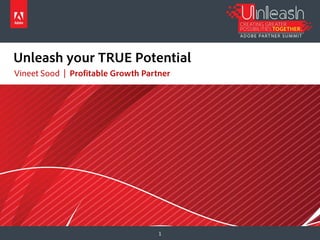 1 
Vineet Sood | Profitable Growth Partner 
Unleash your TRUE Potential  