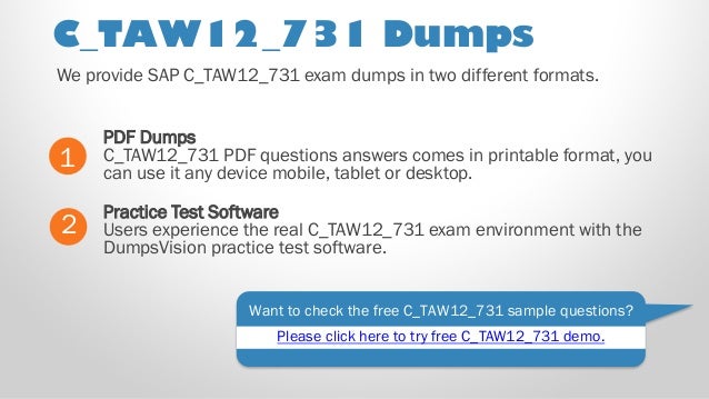 SAP Best Practice Material For C/_TAW12/_731 Exam Q/&A PDF+SIM