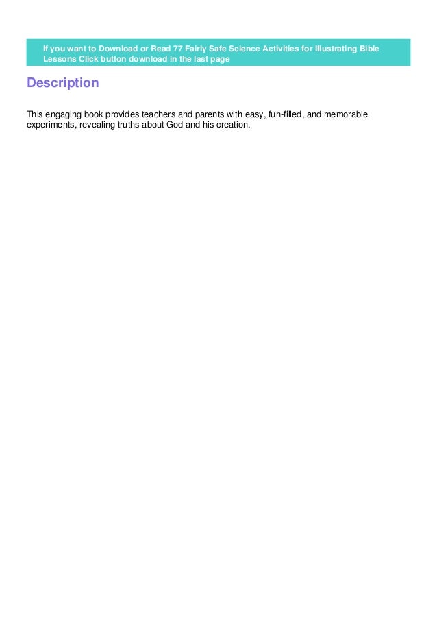 Unlimited 77 Fairly Safe Science Activities For Illustrating Bible unlimited-77-fairly-safe-science-activities-for-illustrating-bible