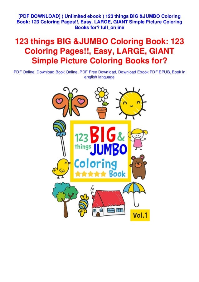 Download Unlimited Ebook 123 Things Big Jumbo Coloring Book 123 Colorin