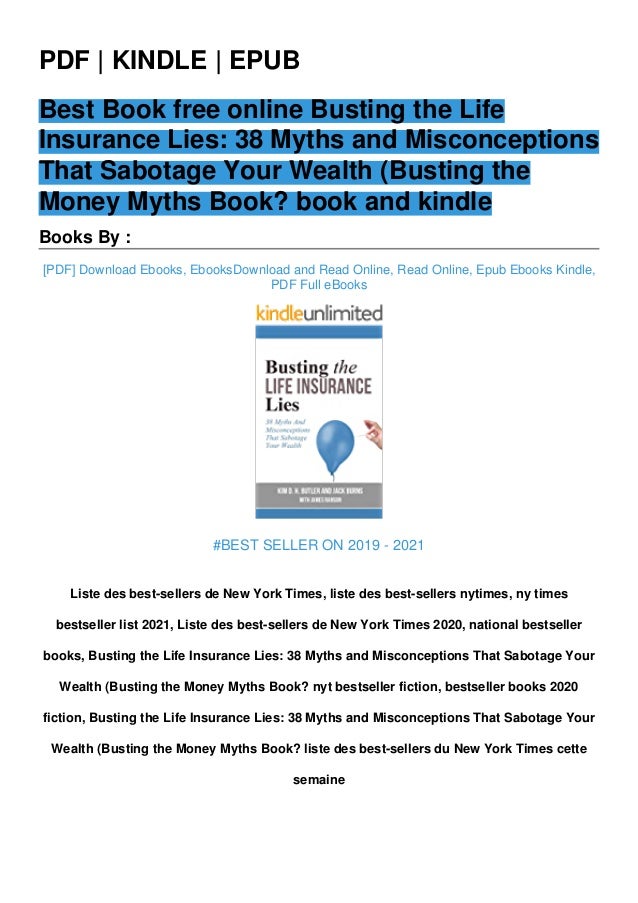 Unlimited Ebook Busting The Life Insurance Lies 38 Myths And Mis