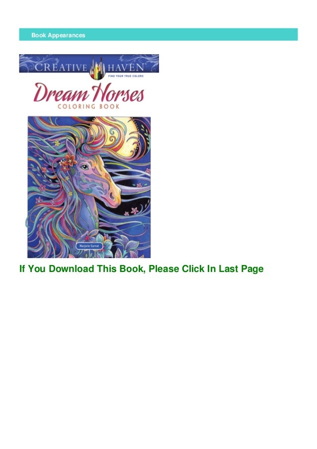 Download Unlimited Ebook Creative Haven Dream Horses Coloring Book By Marjo