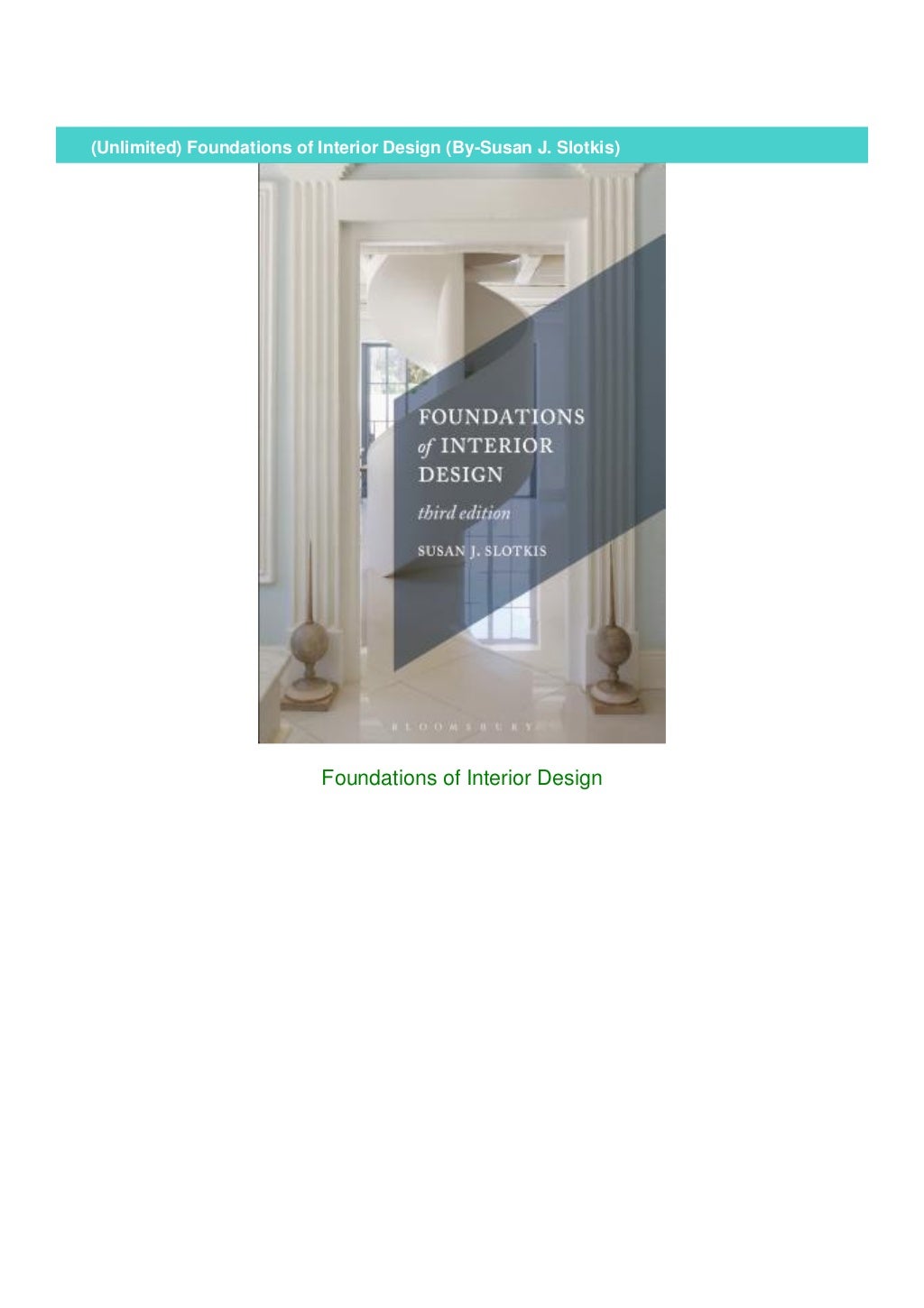 Unlimited Foundations Of Interior Design Bysusan J Slotkis 3 1024 ?cb=1573191632