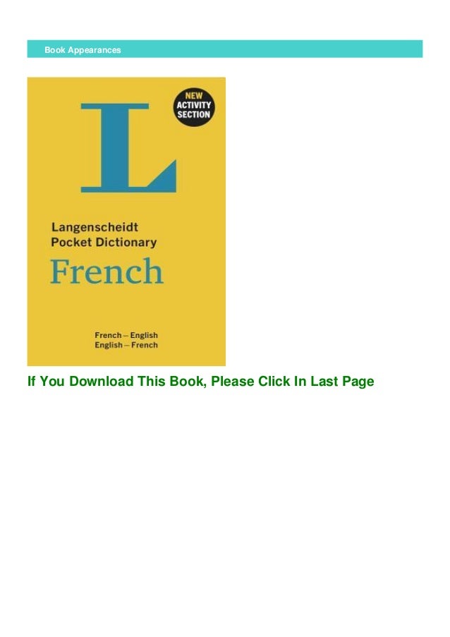 (Unlimited) Langenscheidt Pocket Dictionary French FrenchEnglish