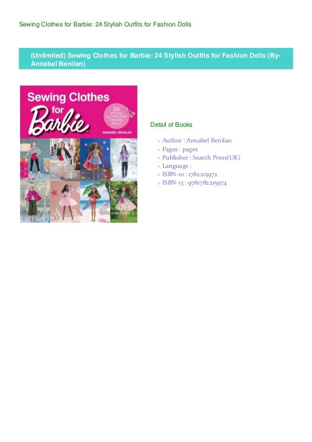 24 stylish outfits for fashion dolls Sewing Clothes for Barbie 
