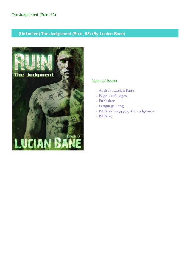 Unlimited The Judgement Ruin 3 By Lucian Bane