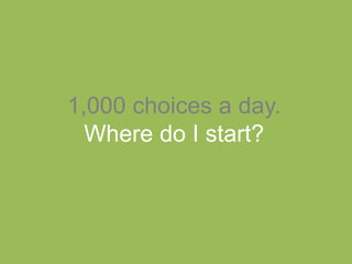 1,000 choices a day.
Where do I start?
 