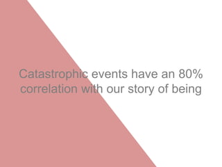 Catastrophic events have an 80%
correlation with our story of being
 