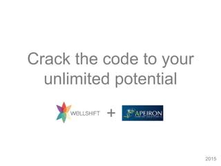 Crack the code to your
unlimited potential
2015
+
 
