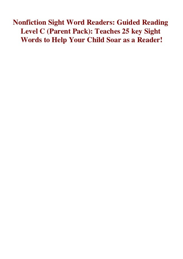 Unlimited Nonfiction Sight Word Readers Guided Reading Level C Paren