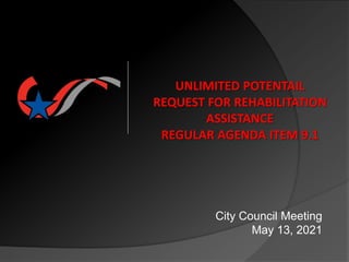 City Council Meeting
May 13, 2021
 