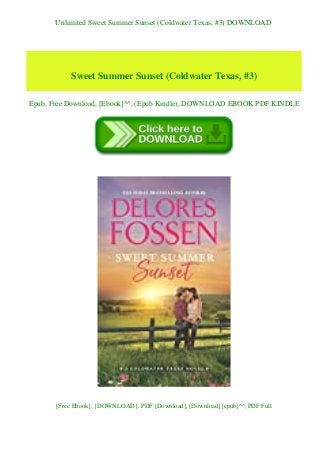 Unlimited Sweet Summer Sunset (Coldwater Texas, #3) DOWNLOAD
Sweet Summer Sunset (Coldwater Texas, #3)
Epub, Free Download, [Ebook]^^, (Epub Kindle), DOWNLOAD EBOOK PDF KINDLE
[Free Ebook], {DOWNLOAD}, PDF [Download], [Download] [epub]^^, PDF Full
 