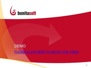 DEMO
PLEASE CLICK HERE TO WATCH THE VIDEO



                                       24
 