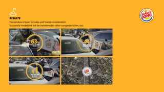 RESULTS
Tremendous impact on sales and brand consideration.
Successful model that will be transferred to other congested cities, too.
 