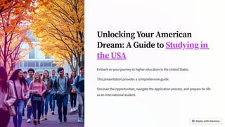 Studying in the USA: A Complete Guide for International Students | PDF