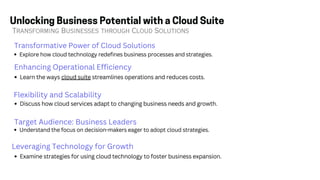 Unlocking Business Potential with Cloud Suites | PPT
