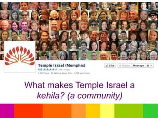 What makes Temple Israel a
kehila? (a community)
 