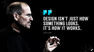 DESIGN ISN’T JUST HOW
SOMETHING LOOKS,
IT’S HOW IT WORKS.
STEVE JOBS
 
