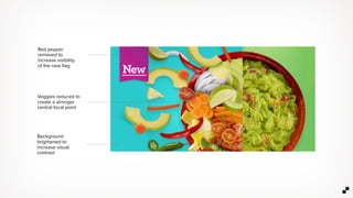 Background
brightened to
increase visual
contrast
Red pepper
removed to
increase visibility
of the new ﬂag
Veggies reduced to
create a stronger
central focal point
 