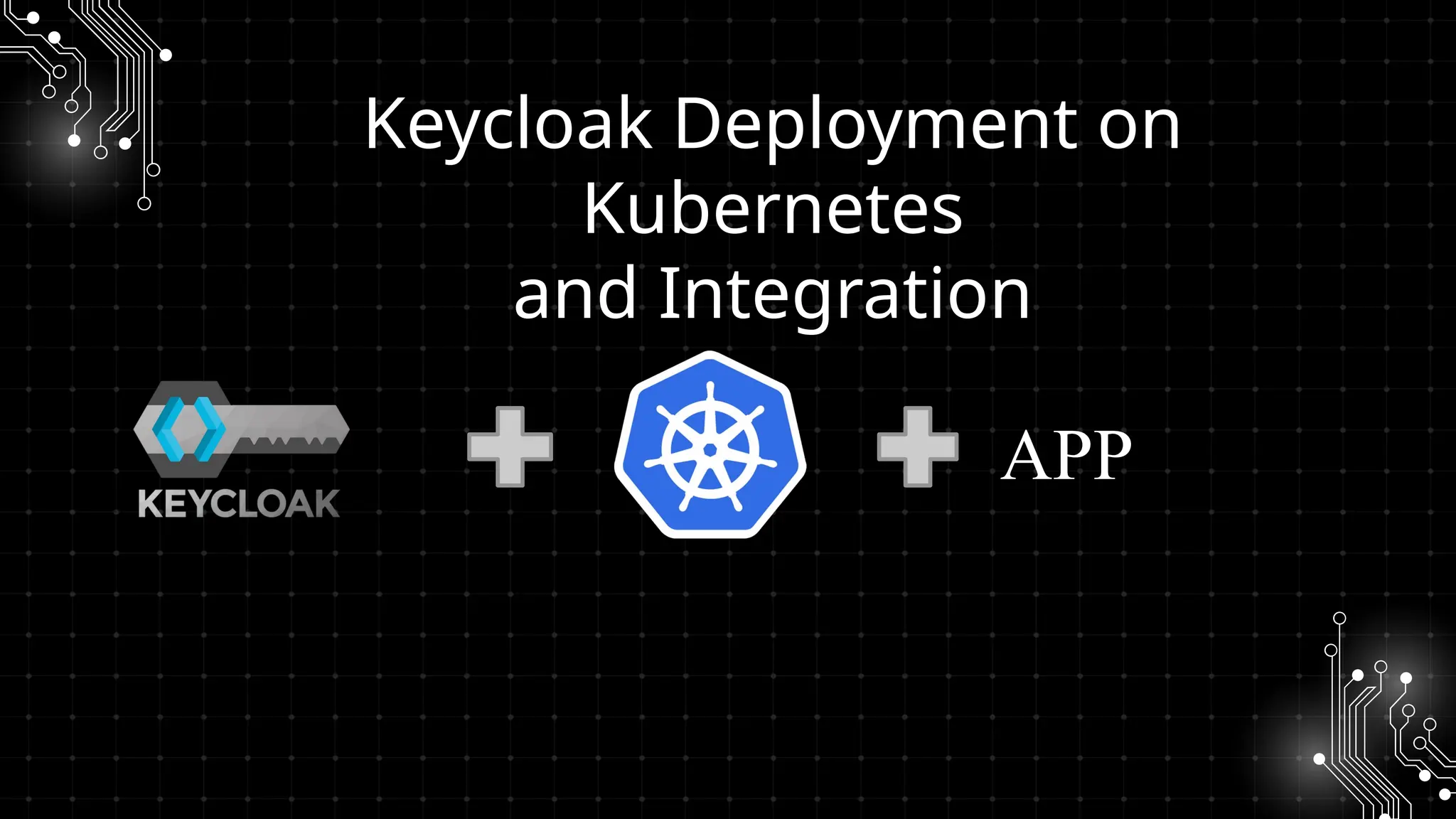 Keycloak Deployment on
Kubernetes
and Integration
APP
 