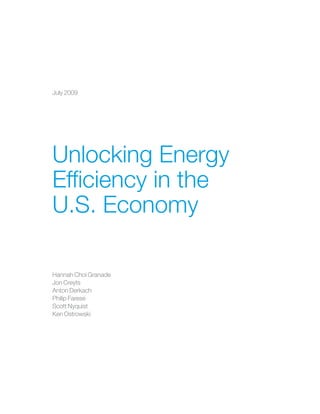 Unlocking Energy Efficiency In The Us Economy | PDF