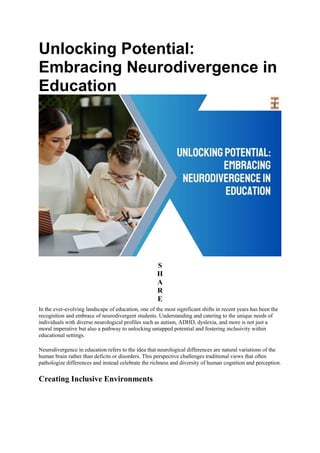 Unlocking Potential: Embracing Neurodivergence in Education | PDF