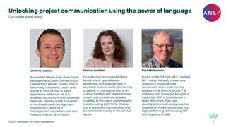 Unlocking project communication using the power of language
Jeremy Lazarus
Accredited Master Executive Coach,
ILM Approved...