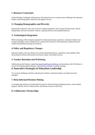 Unlocking Success: The Role of Education Leadership in Shaping Tomorrow ...
