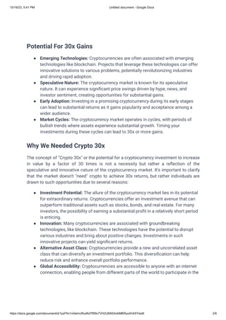 Unlocking the Potential of Crypto 30x- Risks and Rewards in the