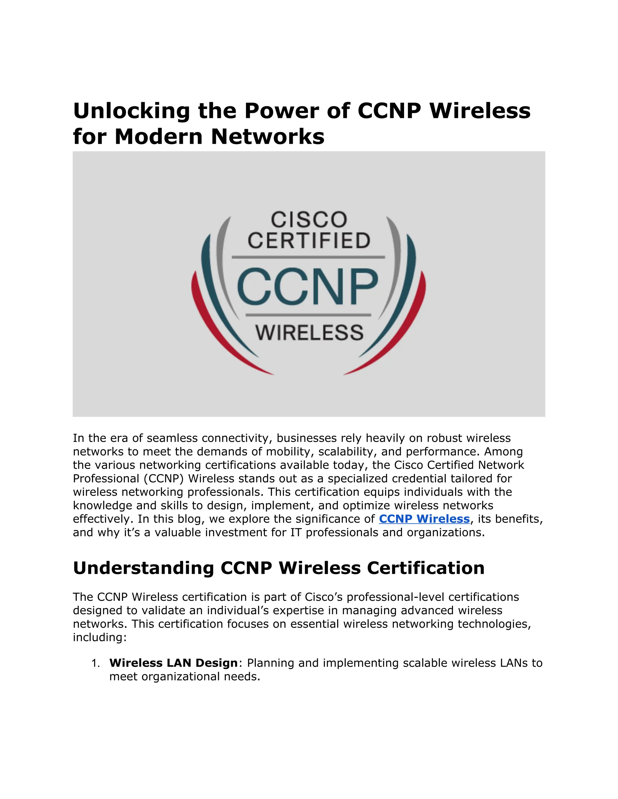 Wireless Certification Unlocking the Power of CCNP Wireless for Modern Networks.docx