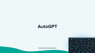 AutoGPT
https://github.com/Torantulino/Auto-GPT/
 