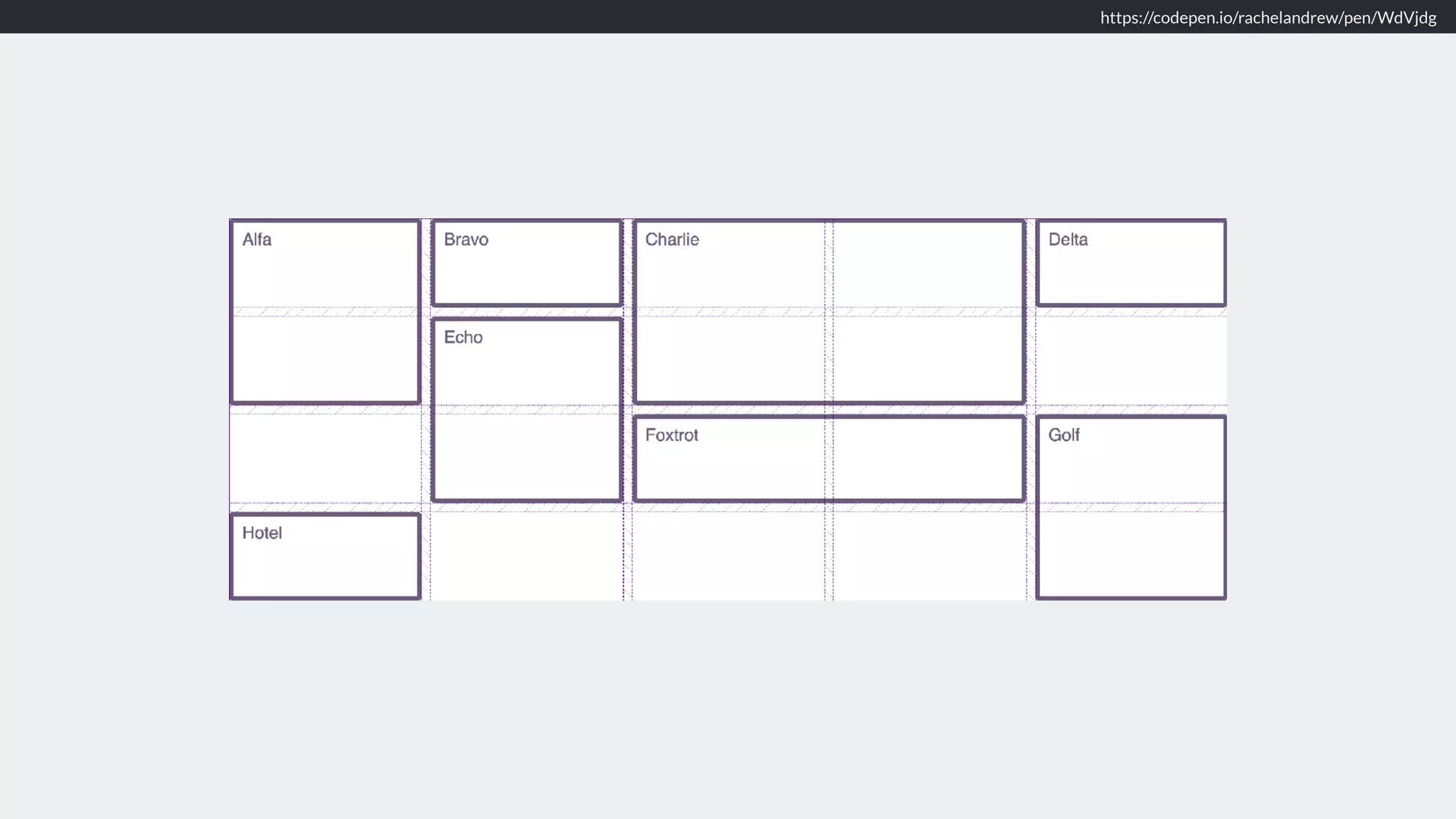 https://codepen.io/rachelandrew/pen/WdVjdg
 