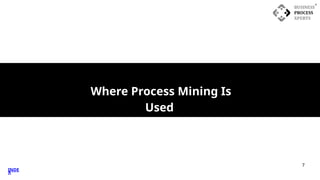 7
Where Process Mining Is
Used
INDE
X
 