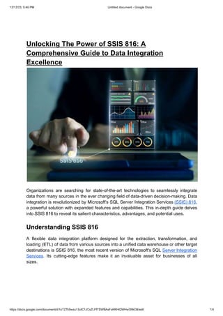 Unlocking The Power of SSIS 816- A Comprehensive Guide to Data ...