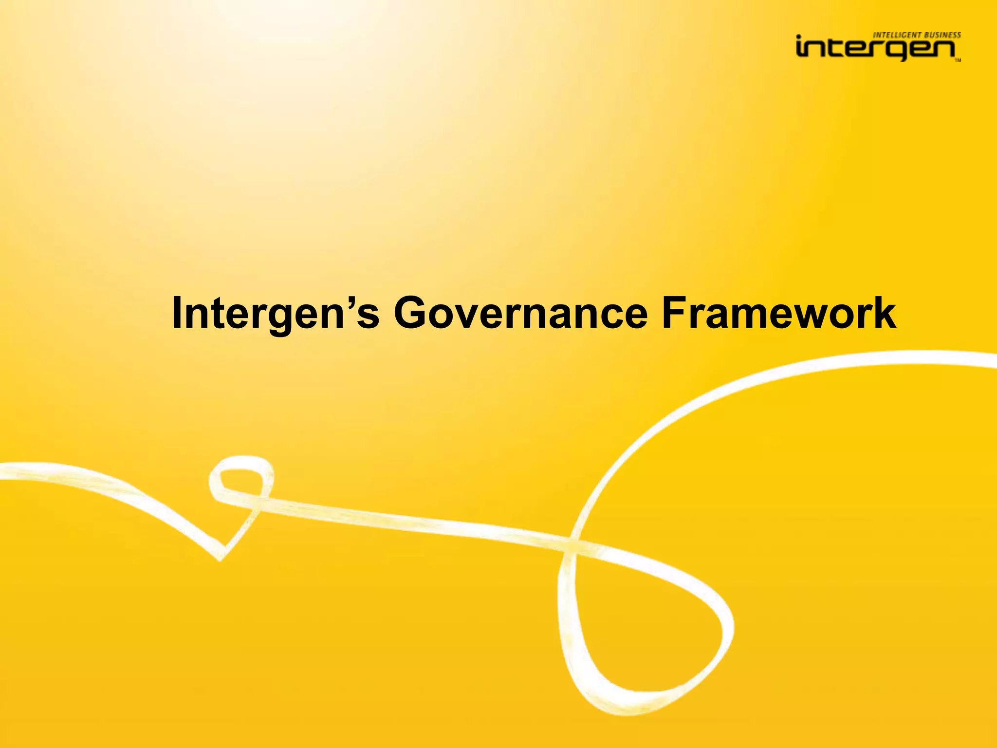 Intergen’s Governance Framework