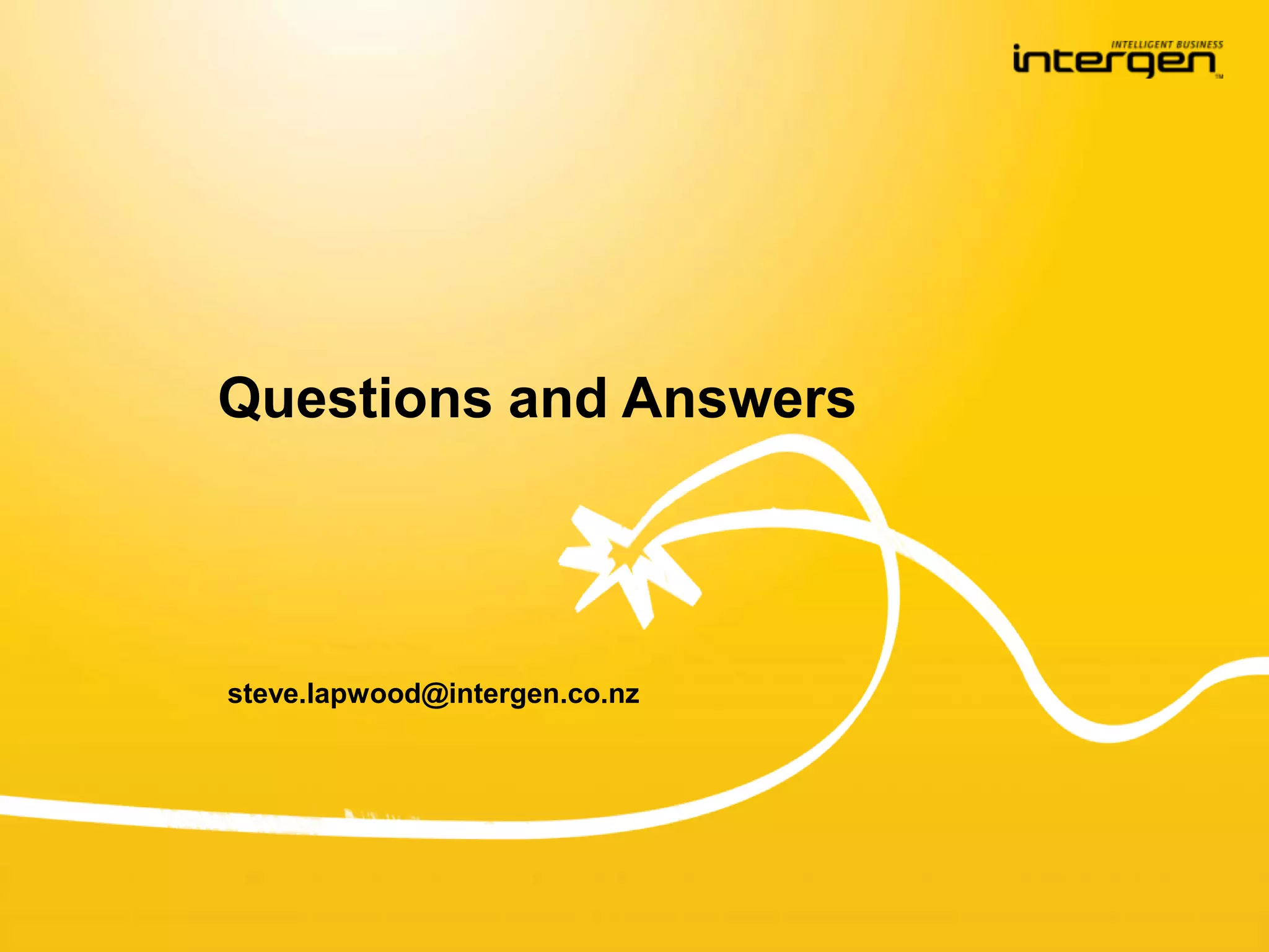 Questions and Answerssteve.lapwood@intergen.co.nz